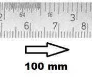 HORIZONTAL FLEXIBLE RULE CLASS II LEFT TO RIGHT 100 MM SECTION 13x0,5 MM<BR>REF : RGH96-G2100B0I0